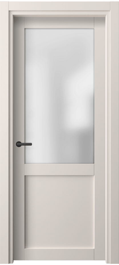 Межкомнатная дверь Нео 2122 ПЭТ тёплый-белый Сатинированное стекло Цена 26699 ₽ | Volhovec