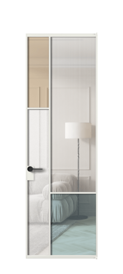 Межкомнатная дверь Мозаик АЛПЛ041.13 Алюминий светло-серый Комбинация стекол Группы 1 и Группы 3 Цена 171870 ₽ | Volhovec