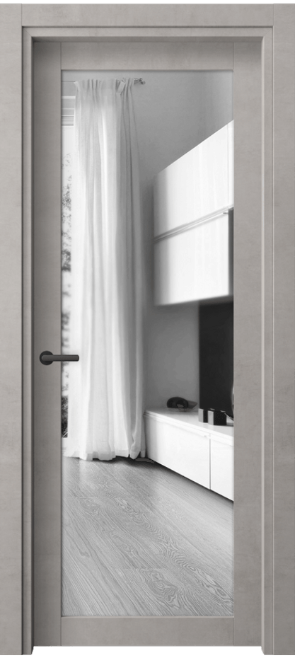 Межкомнатная дверь Нео 2102 Леон серебро Двустороннее зеркало, триплекс Цена 46499 ₽ | Volhovec