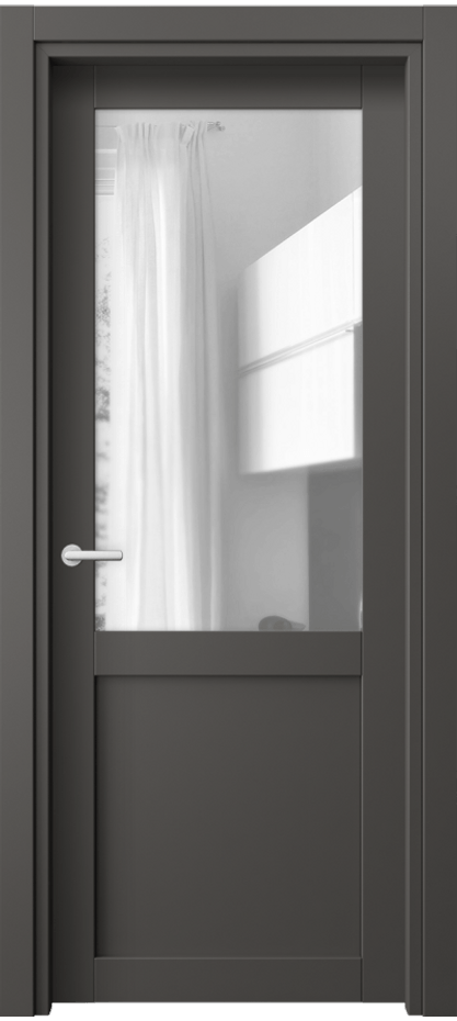 Межкомнатная дверь Нео 2122 ПЭТ графитовый Прозрачное стекло, триплекс Цена 30499 ₽ | Volhovec