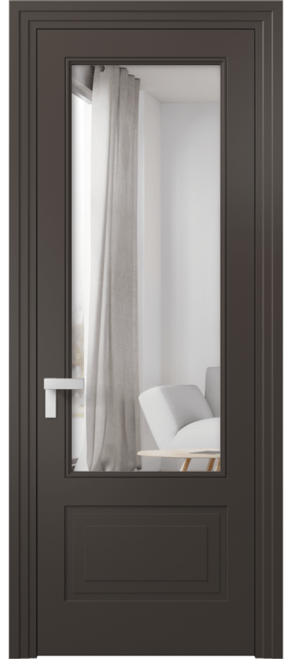 Межкомнатная дверь Рокка 8342 Матовый антрацит Двустороннее зеркало, триплекс Цена 84899 ₽ | Volhovec