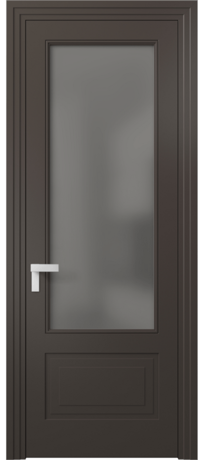 Межкомнатная дверь Рокка 8342 Матовый антрацит Сатинированное серое стекло, триплекс Цена 82899 ₽ | Volhovec