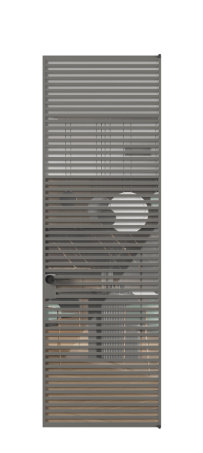 Алюминиевая дверь АЛПЛ040.07 Алюминий классический серый Рефлективное прозрачное стекло "Стопсол", калёное Цена 238670  | Volhovec