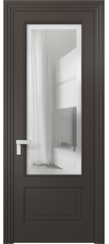 Межкомнатная дверь Рокка 8342 Матовый антрацит Сатинированное с гравировкой "Каннелюры", триплекс Цена 91899 ₽ | Volhovec