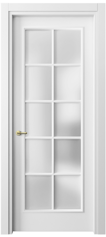 Межкомнатная дверь Париж 8102 Матовый белоснежный Сатинированное стекло Цена 76999 ₽| Volhovec
