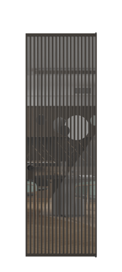 Алюминиевая дверь АЛПЛ040.06 Алюминий антрацит Рефлективное прозрачное стекло "Стопсол", калёное Цена 238670  | Volhovec