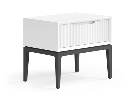 Мебель Тумба прикроватная Вельвет 1 ящик. Цвет Матовый светло-серый. Материал Гладкая эмаль. Коллекция Тумба прикроватная Вельвет 1 ящик. Картинка.