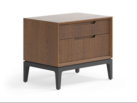 Мебель Тумба прикроватная Вельвет 2 ящика. Цвет Дуб каштановый матовый. Материал Массив дуба матовый. Коллекция Тумба прикроватная Вельвет 2 ящика. Картинка.