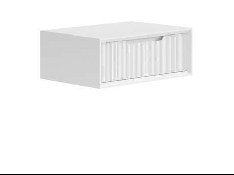 Мебель Тумба подвесная прикроватная Вельвет 1 ящик. Цвет Матовый светло-серый. Материал Гладкая эмаль. Коллекция Тумба подвесная прикроватная Вельвет 1 ящик. Картинка.