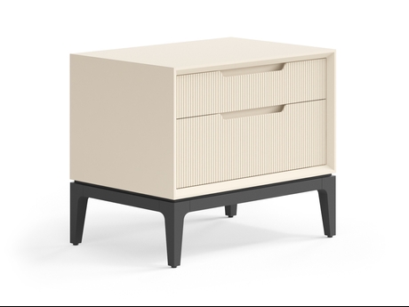 Мебель Тумба прикроватная Вельвет 2 ящика. Цвет Матовый светло-бежевый. Материал Гладкая эмаль. Коллекция Тумба прикроватная Вельвет 2 ящика. Картинка.