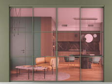 Перегородка Формато внутри проёма 4 створки