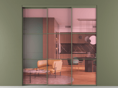 Перегородка Формато внутри проёма 3 створки с синхронным механизмом