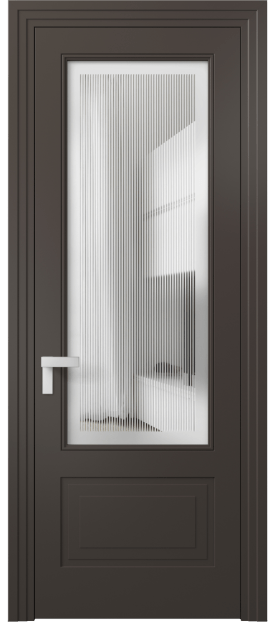 Дверь межкомнатная 8342 МАН Сатин с гравировкой Rocca. Цвет Матовый антрацит. Материал Гладкая эмаль. Коллекция Рокка. Картинка.