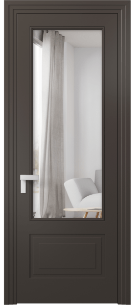 Дверь межкомнатная 8342 МАН Двустороннее зеркало. Цвет Матовый антрацит. Материал Гладкая эмаль. Коллекция Рокка. Картинка.